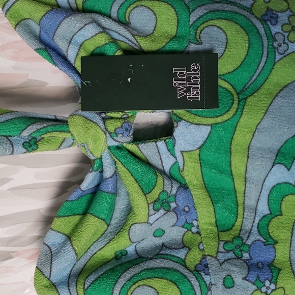 Wild Fable Blue Swirl French Terry Romper w/Adjustable Halter & Strap Options S - Picture 8 of 11